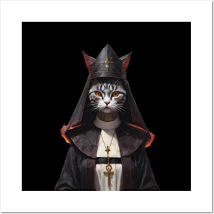 Nun cat design Posters and Art